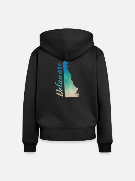 Delaware - Frauen Premium Bio Zip Hoodie - Schwarz