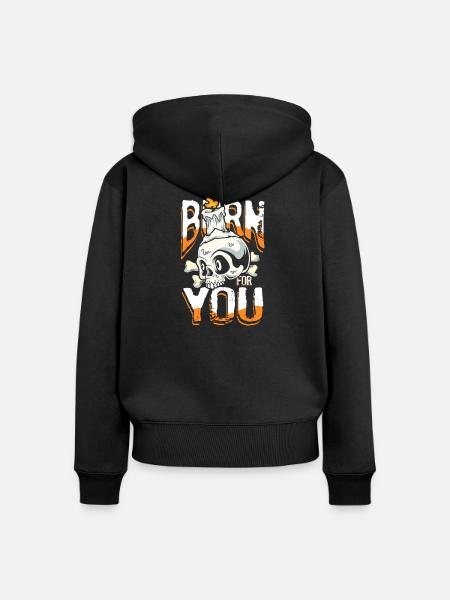 Burn for you - Frauen Premium Bio Zip Hoodie - Schwarz