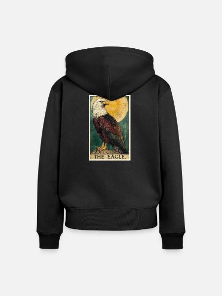 Adler - Frauen Premium Bio Zip Hoodie - Schwarz