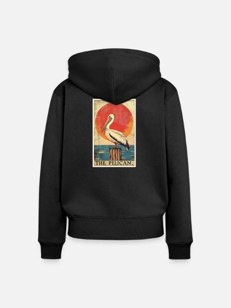 Pelikane Pelikan - Frauen Premium Bio Zip Hoodie - Schwarz