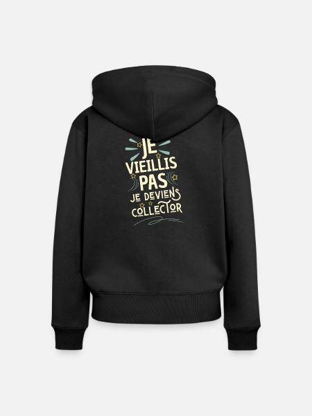 Ich werde Sammler – Jubiläumshumor - Frauen Premium Bio Zip Hoodie - Schwarz