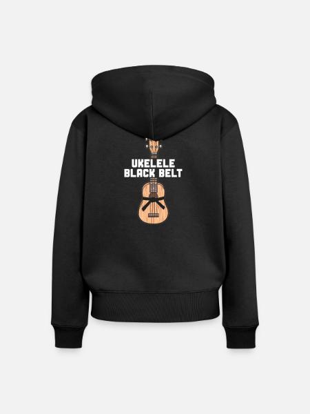 Hawaiian Ukulele Uke Ukulele Black - Frauen Premium Bio Zip Hoodie - Schwarz
