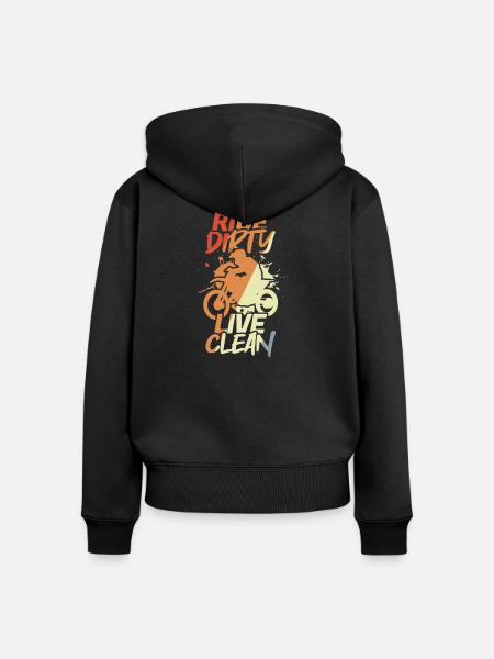 Fahre im Dreck aber lebe sauber - Frauen Premium Bio Zip Hoodie - Schwarz