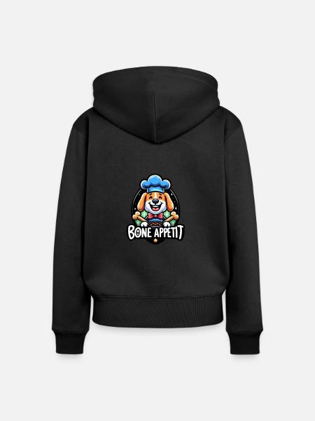Bone Appetit - Frauen Premium Bio Zip Hoodie - Schwarz