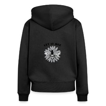 Let it bee - Nachhaltigkeit - Frauen Premium Bio Zip Hoodie - Schwarz - Hinten - Julia (174cm)