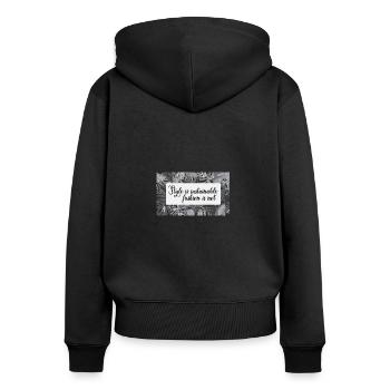 Le style est une mode durable pas - Sweat à capuche zippé Premium bio Femme - noir - Dos - Julia (174cm)