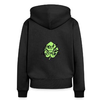 Yoga - Women's Premium Organic Zip Hoodie - black - Back - Julia (174cm)