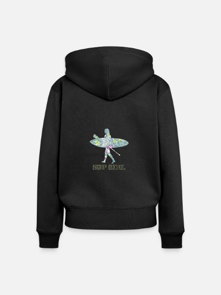 SUP - Frauen Premium Bio Zip Hoodie - Schwarz