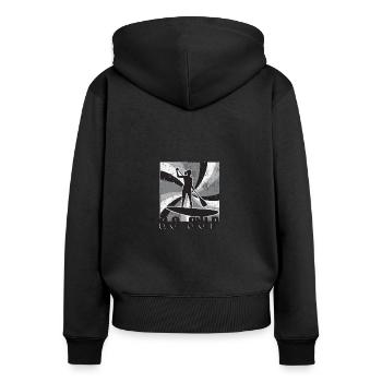 SUP - Women's Premium Organic Zip Hoodie - black - Back - Julia (174cm)