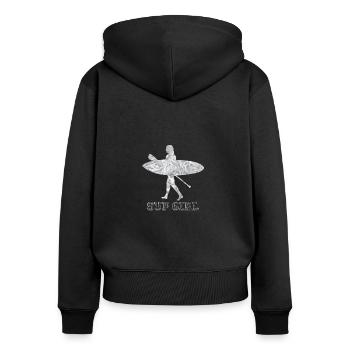 SUP - Women's Premium Organic Zip Hoodie - black - Back - Julia (174cm)