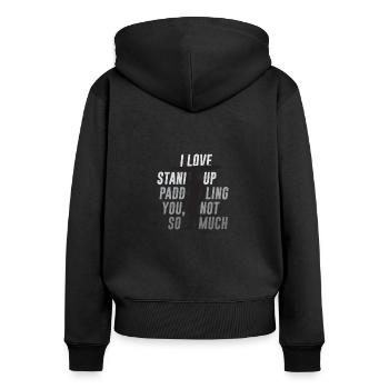 SUP - Women's Premium Organic Zip Hoodie - black - Back - Julia (174cm)