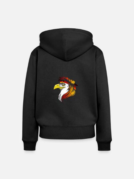 DDR - Frauen Premium Bio Zip Hoodie - Schwarz