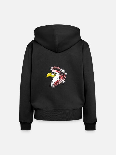 England - Frauen Premium Bio Zip Hoodie - Schwarz