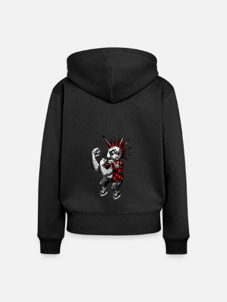 Fighting Punk - Frauen Premium Bio Zip Hoodie - Schwarz