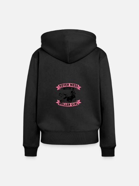 Roller Derby - Frauen Premium Bio Zip Hoodie - Schwarz