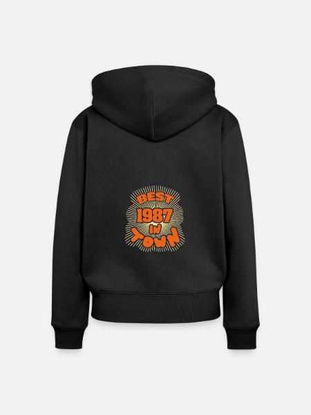 Best 1987 - Frauen Premium Bio Zip Hoodie - Schwarz