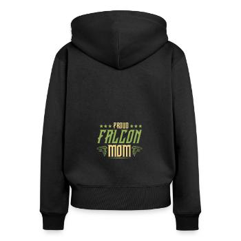 Maman fauconnerie - Sweat à capuche zippé Premium bio Femme - noir - Dos - Julia (174cm)