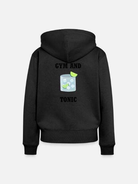 Gym und Tonic - Frauen Premium Bio Zip Hoodie - Schwarz