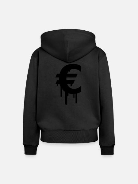 Euro - Frauen Premium Bio Zip Hoodie - Schwarz