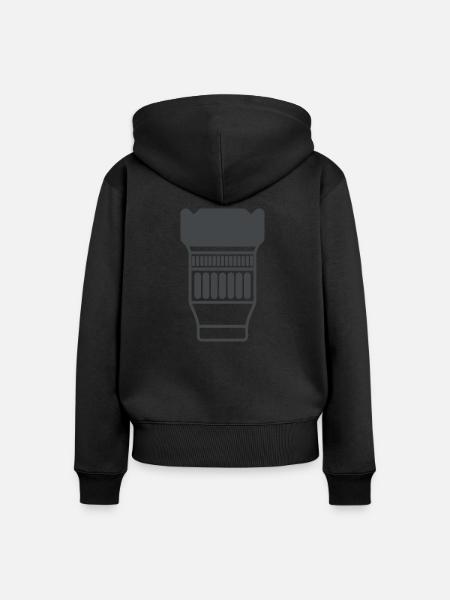 Kameraobjektiv - Frauen Premium Bio Zip Hoodie - Schwarz