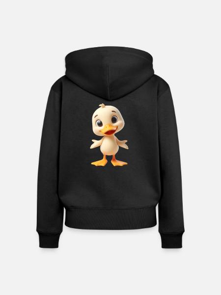 Ente 3 - Frauen Premium Bio Zip Hoodie - Schwarz