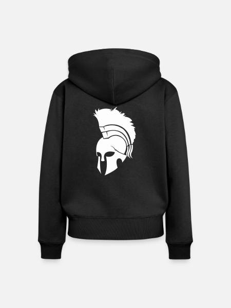sparta helm - Frauen Premium Bio Zip Hoodie - Schwarz