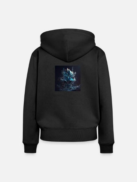 Abstrakte Digitale Kunst n°3 - Frauen Premium Bio Zip Hoodie - Schwarz