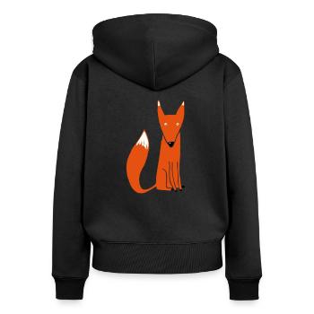 renardroux5mam - Sweat à capuche zippé Premium bio Femme - noir - Dos - Julia (174cm)