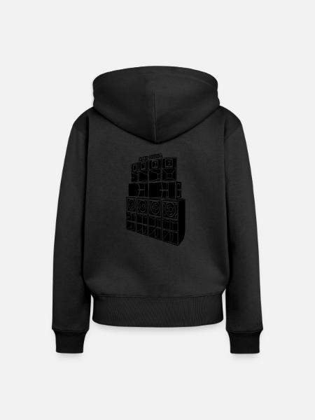 sound system - Women's Premium Organic Zip Hoodie - black
