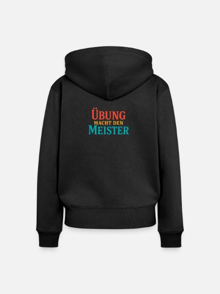 Übe das Schmieden des Meisters - Frauen Premium Bio Zip Hoodie - Schwarz