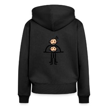 Physiothérapie Gymnastique Père Fils Jouer - Sweat à capuche zippé Premium bio Femme - noir - Dos - Julia (174cm)
