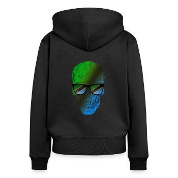 Tanzanie - Sweat à capuche zippé Premium bio Femme - noir - Dos - Julia (174cm)