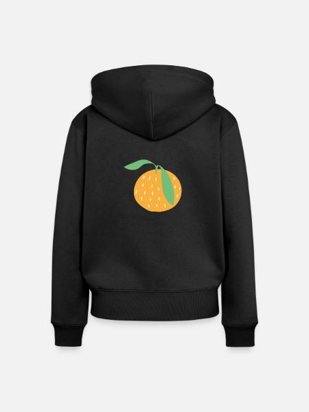 Orange - Frauen Premium Bio Zip Hoodie - Schwarz