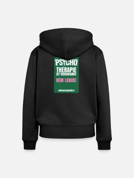 PSYCHO_06 - Frauen Premium Bio Zip Hoodie - Schwarz