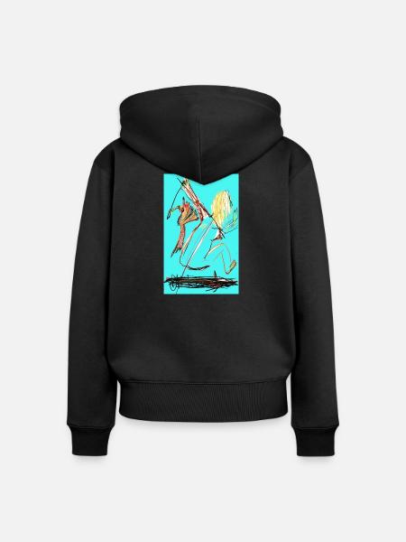 kein Nest, kein Mädchen - Frauen Premium Bio Zip Hoodie - Schwarz