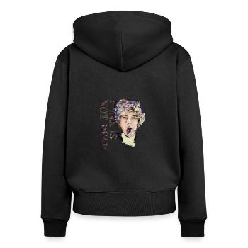 Punk, Punk n’est pas, mort, Punks, Rock, Punkrock, mac - Sweat à capuche zippé Premium bio Femme - noir - Dos - Julia (174cm)
