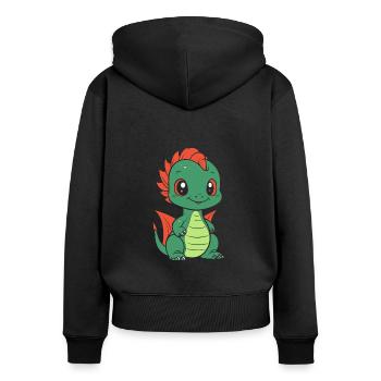 Baby Dragon - Women's Premium Organic Zip Hoodie - black - Back - Julia (174cm)