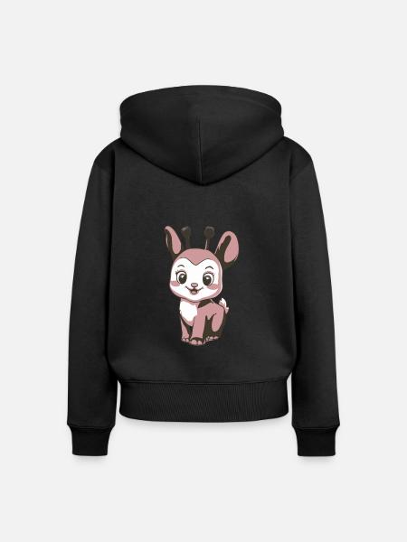 SÜSSES TIER - Frauen Premium Bio Zip Hoodie - Schwarz