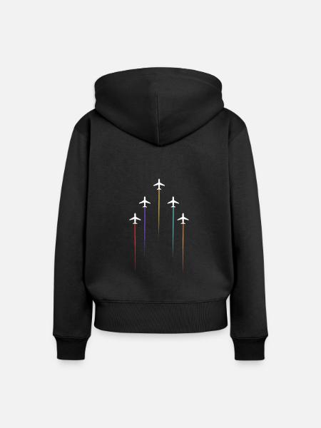 Farbige Freileitungen - Frauen Premium Bio Zip Hoodie - Schwarz