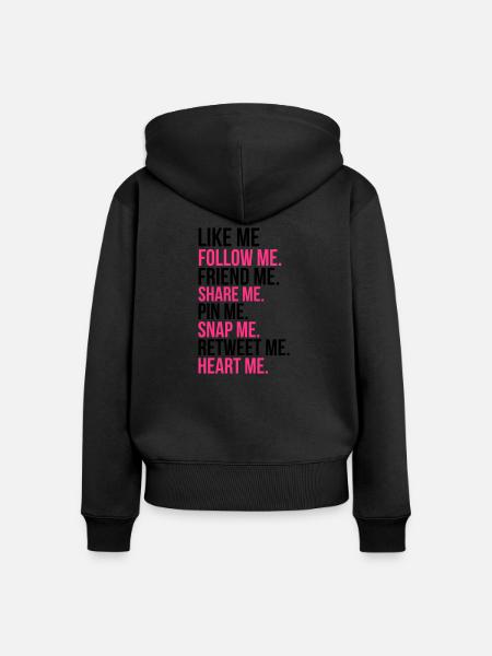Like Me - Frauen Premium Bio Zip Hoodie - Schwarz