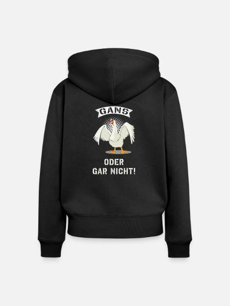 Gans oder gar nicht - Frauen Premium Bio Zip Hoodie - Schwarz