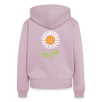 pissenlit - Sweat à capuche zippé Premium bio Femme - rose poudré - Dos - Julia (174cm)
