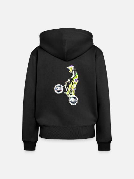 bmx Rasse - Frauen Premium Bio Zip Hoodie - Schwarz