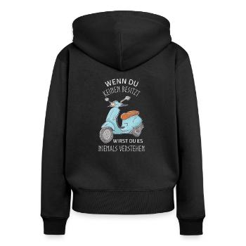 Wenn du keinen besitzt Scooter Roller Geschenk - Frauen Premium Bio Zip Hoodie - Schwarz - Hinten - Julia (174cm)