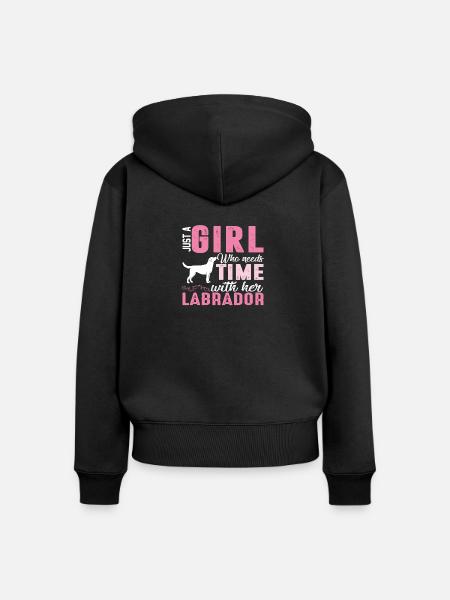 Labrador - Frauen Premium Bio Zip Hoodie - Schwarz