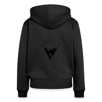 Wilderness Outside Montagnes Randonnée Triangle River Forest - Sweat à capuche zippé Premium bio Femme - noir - Dos - Julia (174cm)