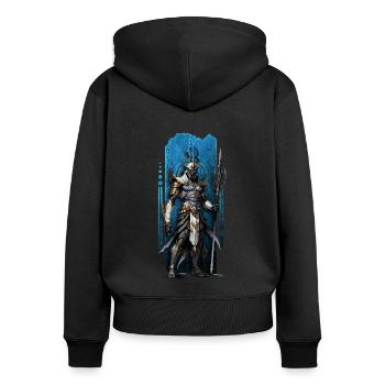 Osiris, Wächter des Jenseitsreichs - Frauen Premium Bio Zip Hoodie - Schwarz - Hinten - Julia (174cm)