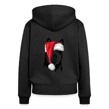 Père Noël Australian Cattle Dog Christmas Dogs - Sweat à capuche zippé Premium bio Femme - noir - Dos - Julia (174cm)