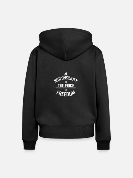 Freiheit - Frauen Premium Bio Zip Hoodie - Schwarz