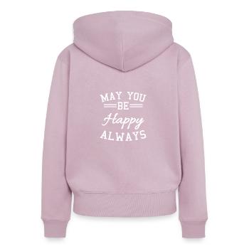 Motivation - Sweat à capuche zippé Premium bio Femme - rose poudré - Dos - Julia (174cm)